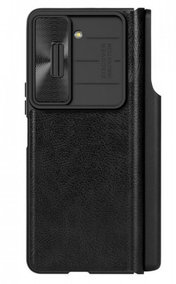 Husa Protectie Nillkin Qin Series Piele Ecologica pentru Samsung Galaxy Z Fold4, Negru foto