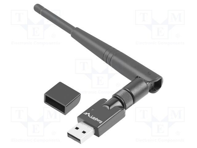 Card rețea WiFi USB 2.0 LANBERG, 150Mbps, negru