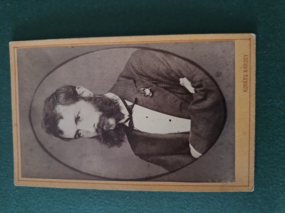 Fotografie tip cdv , KOVAKS KAROLY ,UNGARIA,dimensiuni 11 cm x 6 cm foto