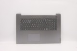 Carcasa superioara cu tastatura palmrest Laptop, Lenovo, V17 G2 ITL Type 82NX, 5CB1B96603, AP21N000500, AM21N000500, fingerprint, Artic Grey, layout U