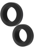 Set 2 Inele de Penis Double Stackers C-Rings, Silicon Lichid, Negru