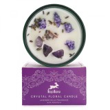 Lumanare parfumata din ceara de soia cu flori si cristale de ametist - lavanda - The moon