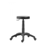 SCAUN PROFESIONAL 1290 PU TABURET - Metalica-cromata cu role - Cu inaltator+suport picioare