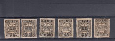 ROMANIA 1946/1947 TAXA DE PLATA COROANA (CU FILIGRAN) SERIE MNH foto