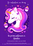 Invitatie Unicorn foto