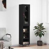 vidaXL Dulap &icirc;nalt, negru, 34,5x34x180 cm, lemn prelucrat