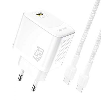 Incarcator Retea Cu Cablu USB-C Dudao A28C, 45W, 3A, 1 x USB-C, Alb foto