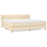 Cumpara ieftin Pat box spring cu saltea, crem, 200x200 cm, textil