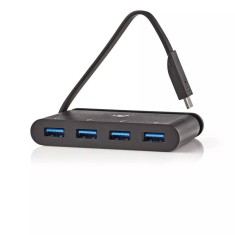 Hub Computer USB Type C - 4x USB 3.0 negru Nedis