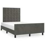 Cumpara ieftin Cadru de pat fara saltea, gri inchis, 120x200 cm, catifea