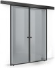 Usa culisanta Boss &reg; Duo Black model Confort negru, 80+80x215 cm, sticla gri securizata, glisanta in ambele directii, Modern Glass Art