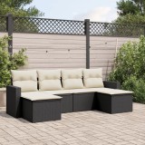 vidaXL Set mobilier de grădină cu perne, 6 piese, negru, poliratan 3251653