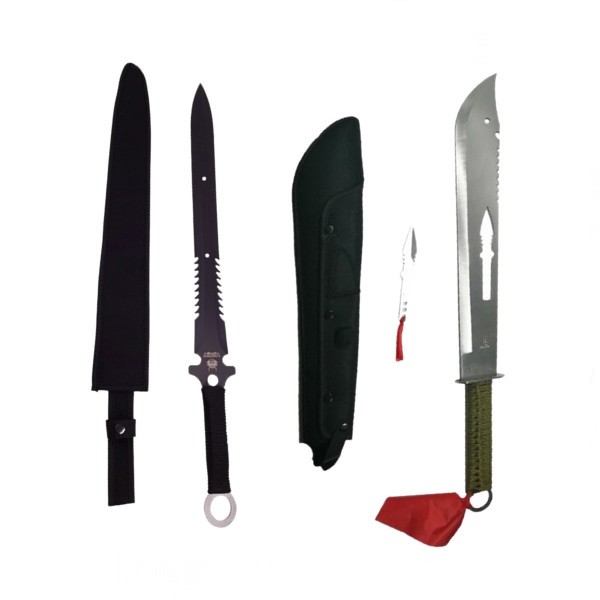 Set doua sabii de vanatoare, IdeallStore&reg;, Last Ronin, 68.5 cm, negru