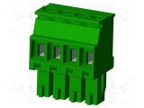 Conector regletă de conexiuni deconectabilă AMPHENOL ANYTEK TS mamă 8A 4 pini verde