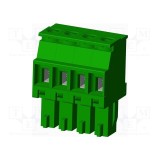 Conector regletă de conexiuni deconectabilă AMPHENOL ANYTEK TS mamă 8A 4 pini verde