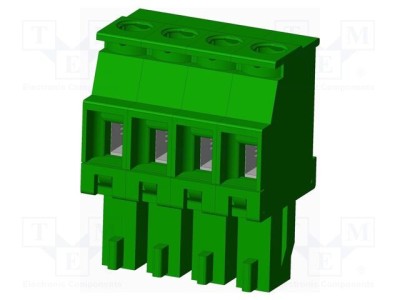 Conector regletă de conexiuni deconectabilă AMPHENOL ANYTEK TS mamă 8A 4 pini verde foto