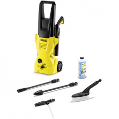 Aparat de spalat cu presiune Karcher K2 Car, 1400 W, 110 bar presiune maxima, 360 l/h debit maxim, duza spumare, spuma activa, lance murdarie grosiera