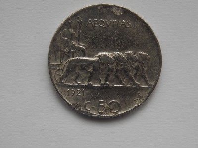 50 centesimi 1921 Italia-muchie zimtata foto