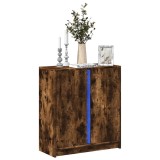 Gossi dulap cu led, stejar fumuriu, 77x34x85 cm, lemn prelucrat