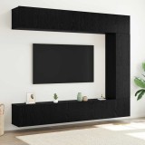 Cumpara ieftin Set comoda TV 5 buc. 100 x 30 x 30 cm Stejar Negru