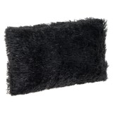 Perna Decorativa de Iarna din Imitatie de Blana Shaggy Neagra, Oem