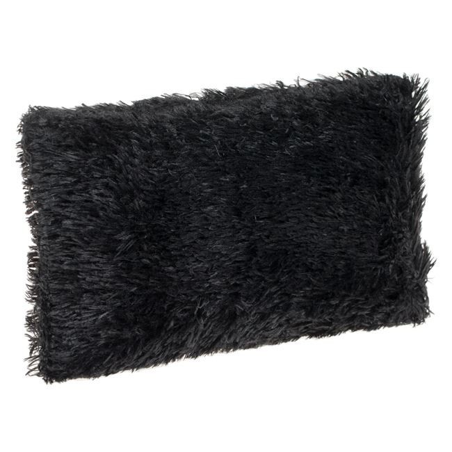 Perna Decorativa de Iarna din Imitatie de Blana Shaggy Neagra