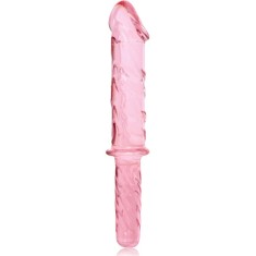 Dildo din Cristal Transparent Roz &ndash; Nebula Series by Ibiza, Model 24, 28.5 cm