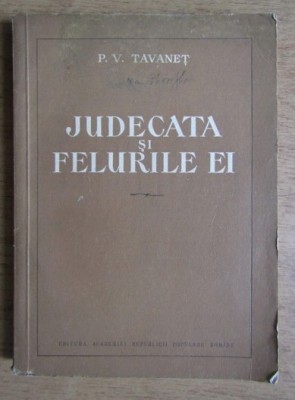 Judecata si felurile ei / P. V. Tavanet foto