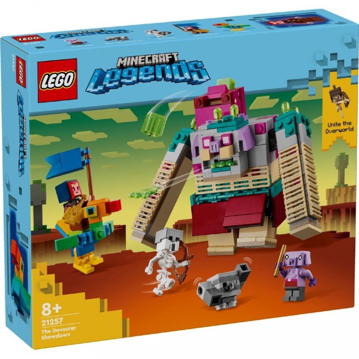 LEGO Minecraft Confruntarea Devoratorului 21257, set de constructie 8+