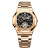Ceas Barbati Lige 6821 Rose Gold-Negru , Mecanic, Design Business, Functii Multiple, Rezistent la socuri, Rezistent la Apa 3ATM
