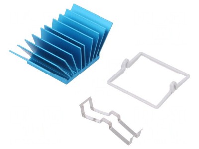 Radiator Extrudat cu Aripioare BGA Albastru 29x29mm foto