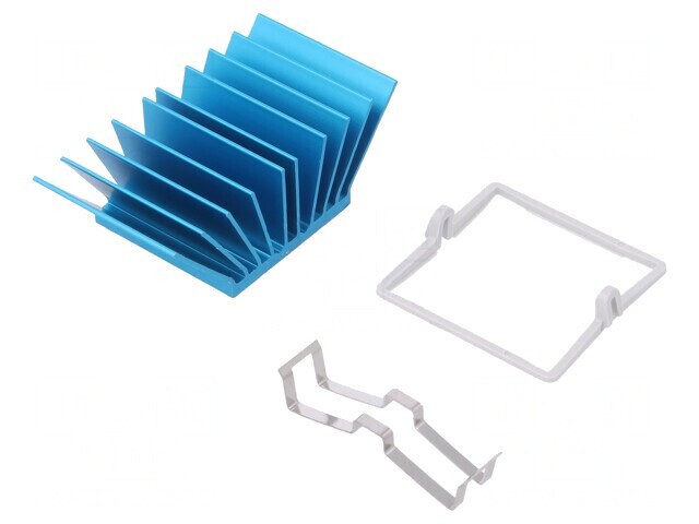 Radiator Extrudat cu Aripioare BGA Albastru 29x29mm