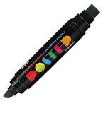 Marker permanent 2 capete,o10mm o17mm,negru