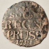 Germania Prusia 1 schilling 1782 E argint Frederic ll