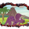 Sticker decorativ, Dinozaur, Mov, 86 cm, 8482ST-3