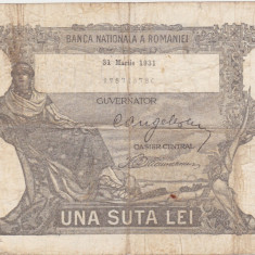 ROMANIA 100 LEI MARTIE 1931 F