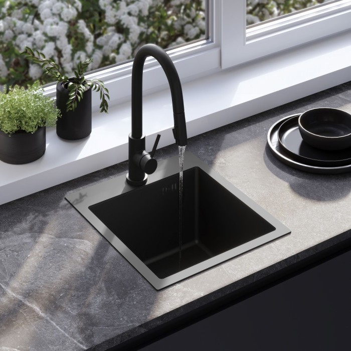 Chiuvetă inox Leo 40 Black