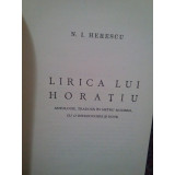 N. I. Herescu - Lirica lui Horatiu