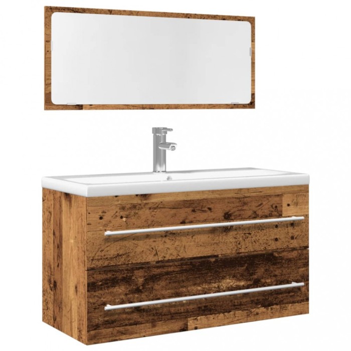 Gossi set mobilier de baie, 2 piese, lemn vechi, lemn prelucrat