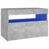 Cumpara ieftin Noptiera cu lumini LED, gri beton, 60x35x40 cm