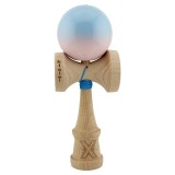 Kendama X Originala, Profesionala, Cyrax, Big Cups V2, Super Sticky cu Cupe Mari, din lemn 18 cm, Rulment Metalic cu Ata 55 cm, Albastru deschis/Roz