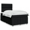 VidaXL Pat box spring cu saltea, negru, 120x200 cm, textil 3293944