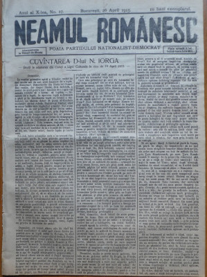 Ziarul Neamul romanesc , nr. 17 , 1915 , din perioada antisemita a lui N. Iorga foto