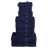 VidaXL Set de prosoape premium SOLUND, 12 piese, bleumarin, 600 g/m&sup2;