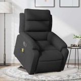 vidaXL Fotoliu electric de masaj rabatabil cu ridicare, negru, textil