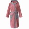 Halat de baie din tesatura Homelevel, 5XL, Roz / Gri, Bumbac organic, 54856.33.35