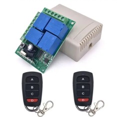 Releu telecomanda 4 relee si 2 telecomenzi automatizari porti 12 V