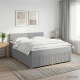 Cumpara ieftin Pat boxspring cu saltea Gri deschis 160 x 200 cm Tesatura