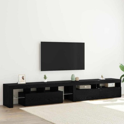 vidaXL Căsuțe pentru TV 3 pcs Stejar negru 260 x 36.5 x 40 cm foto