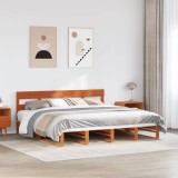 Gossi cadru de pat fara saltea, maro ceruit 200x200 cm lemn masiv pin